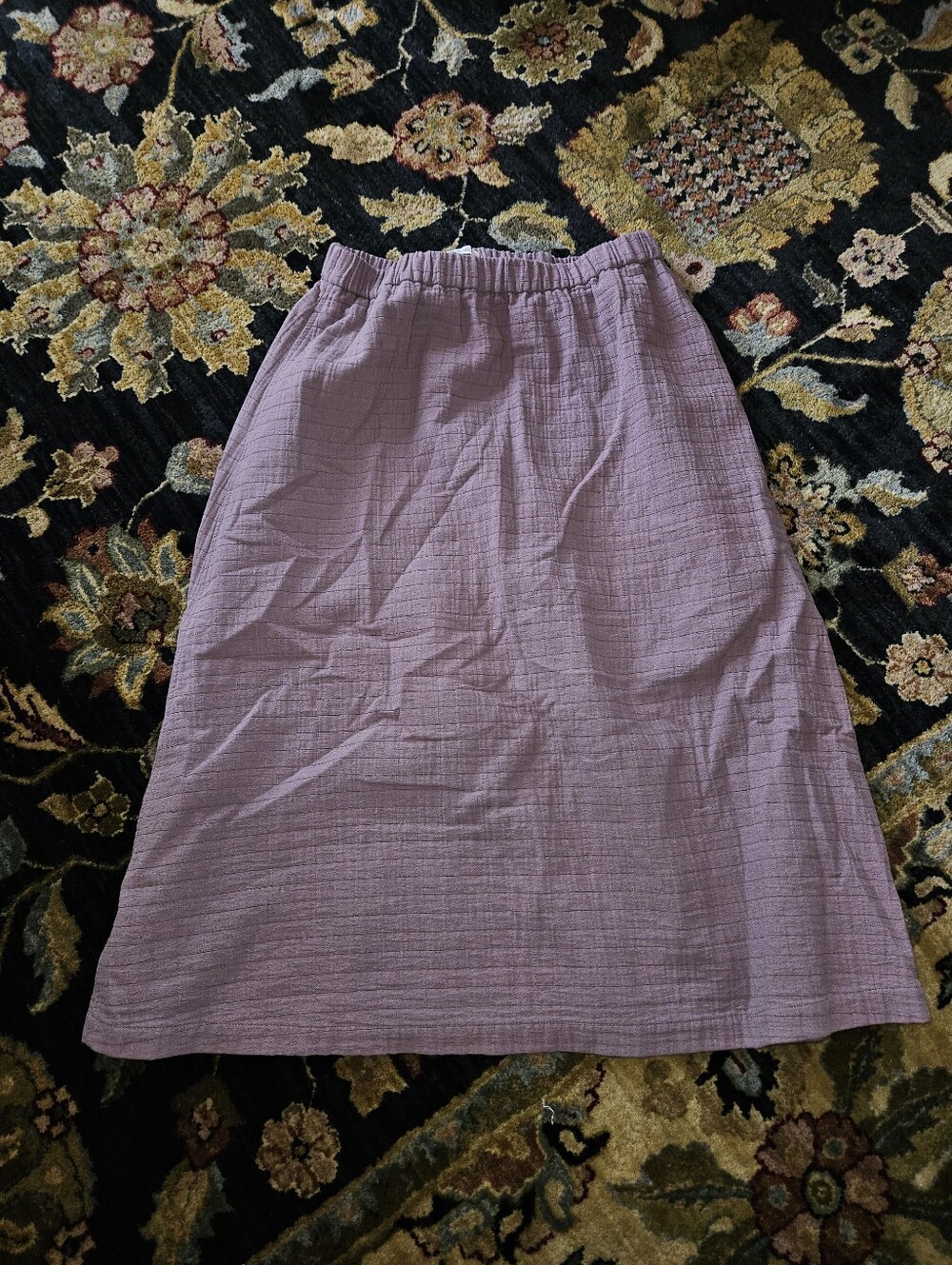 Women's Lavender Midi Skirt - Casual Elastic Waist Madewell Med